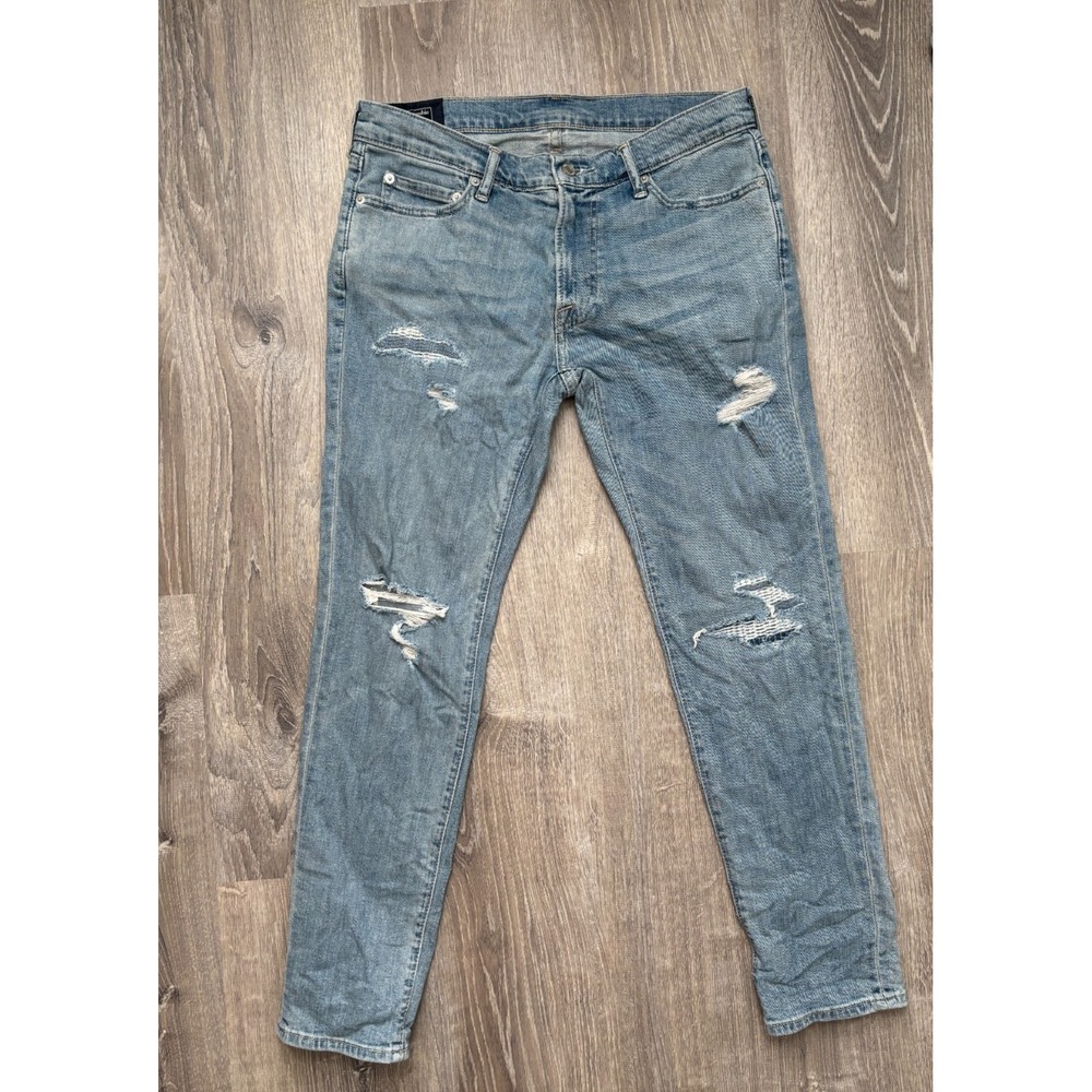 Abercrombie & Fitch Men's Felix Super Slim Stretch Denim‎ Jeans Distressed 32X30